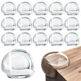 Liqqlex clear corner protector guard on a table corner for kid safety