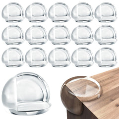 Liqqlex clear corner protector guard on a table corner for kid safety