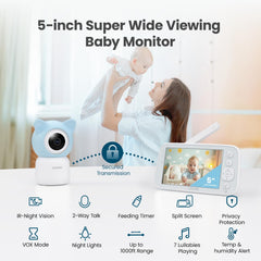 Litokam 5 inch 1080p split screen display shows multiple rooms.