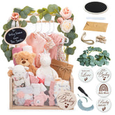 Little Cuteness wooden crate with clear front display outfits and gifts for showers