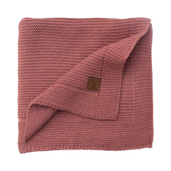 Little Dedi baby blanket in dusky pink front view, soft and breathable knit for newborn comfort