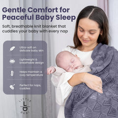 Silky-soft knit close-up of Little Dedi blanket for delicate skin