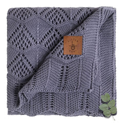 Little Dedi hypoallergenic blanket in grey-blue, soft and gentle on baby skin