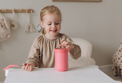 Little Ecos spill-proof screw lids with straw prevent leaks