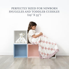 Little Giraffe Luxe Blanket emphasizes nursery softness and easy care.