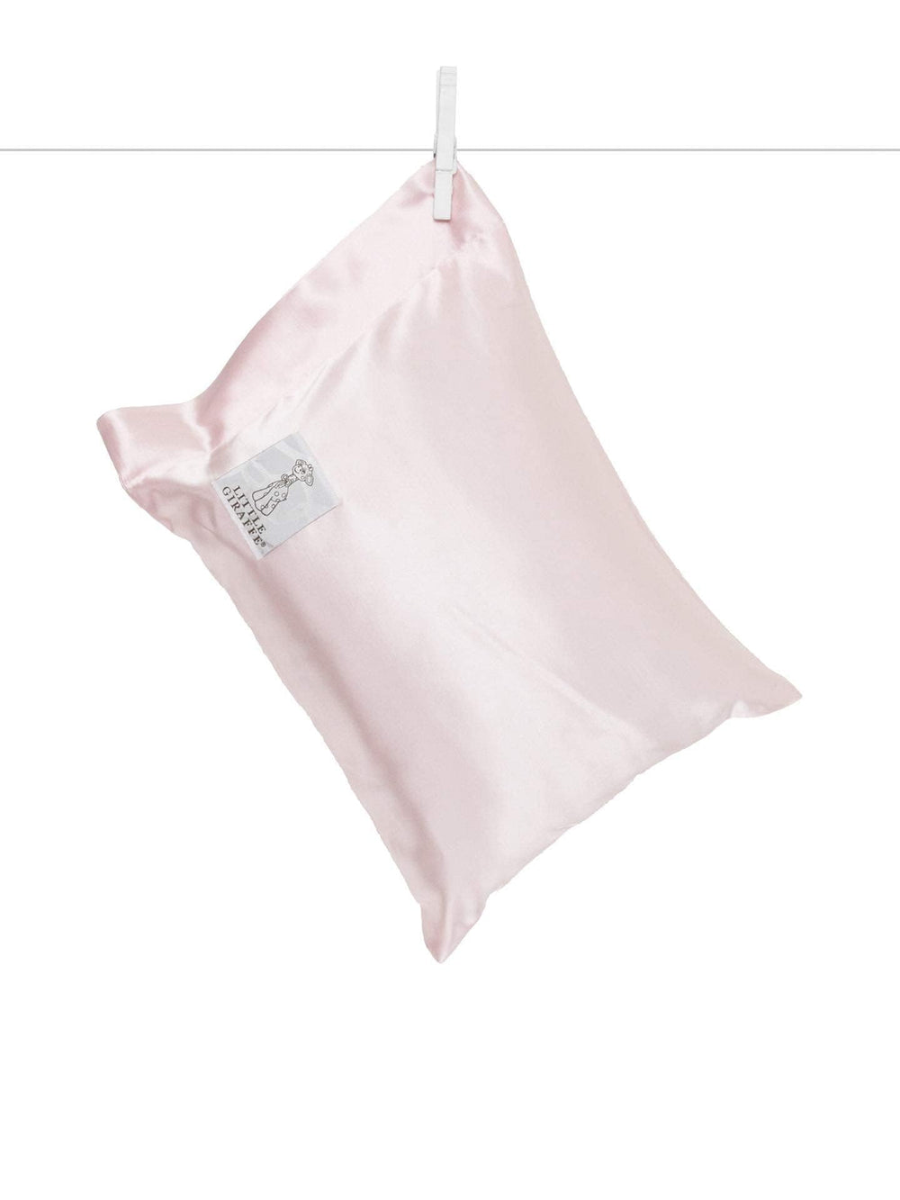 Little Giraffe satin decor pillow 10x13 pink, ultra-soft yarn for cozy lounging.