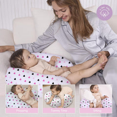 Little Grape Land nursing pillow with breathable filling supports baby's comfort.