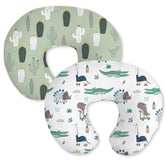 Little Grape Land nursing pillow covers 2-pack in crocodile and cactus designs; soft and breathable.