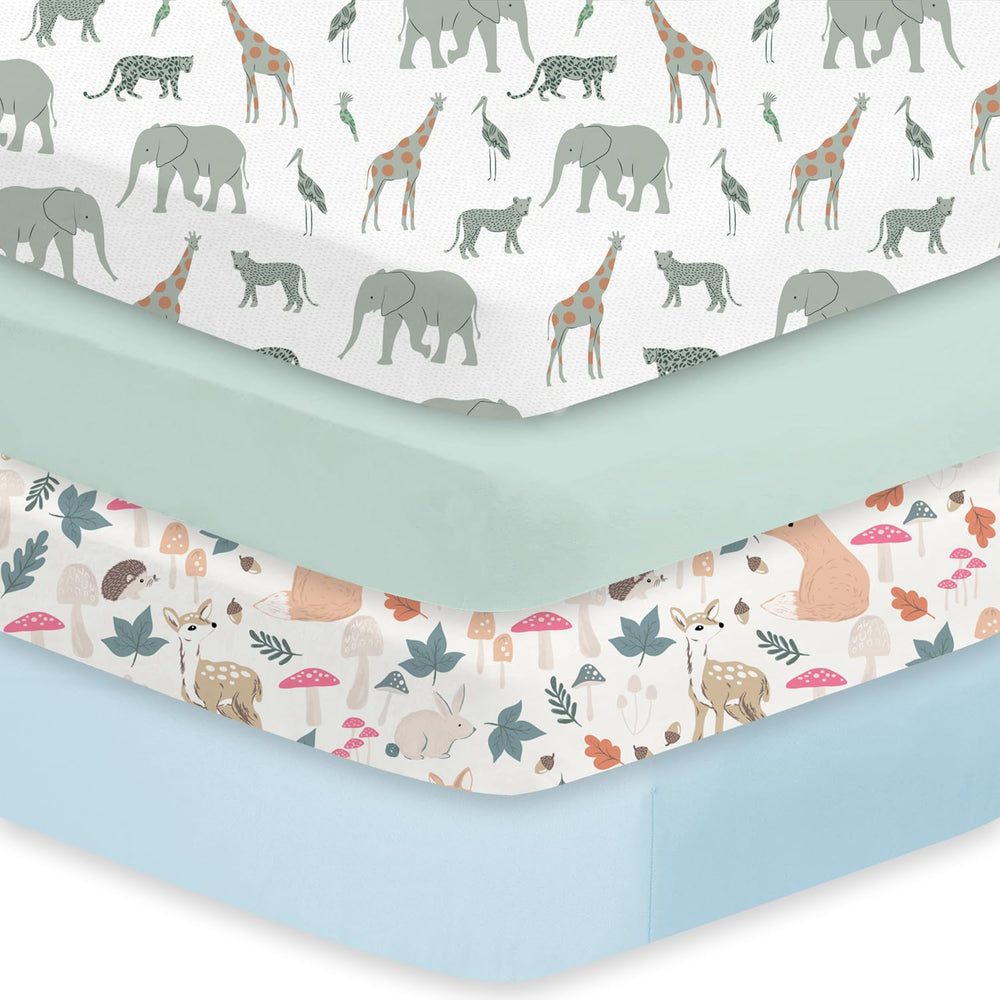 Little Grape Land safari-squirrel pattern crib sheets offer cozy, breathable sleep for babies
