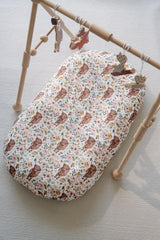 Little Jump horseshoe motif cover enhances nursery decor with western whimsy.