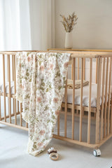 Little Jump tassel-fringe muslin blanket adds texture and charm.
