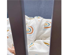 Oversized 47x47 Rainbow Muslin Quilt detail from Little Jump.