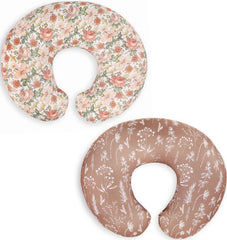 Little Jump Western Wild Flowers nursing pillow cover with vintage print for cozy feeding sessions.