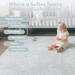 Little Landings Eden mats wipe clean for quick mess cleanup after meals.