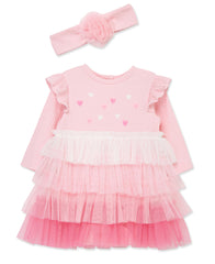 Little Me hearts-ombre tutu set, perfect daily wear that charms family photos.