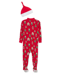 Little Me red bamboo fabric footie pajamas ideal for cozy nights.