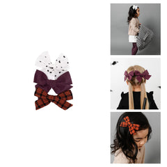 Little Poppy Co three bows set displayed in fall tones for everyday outfits.