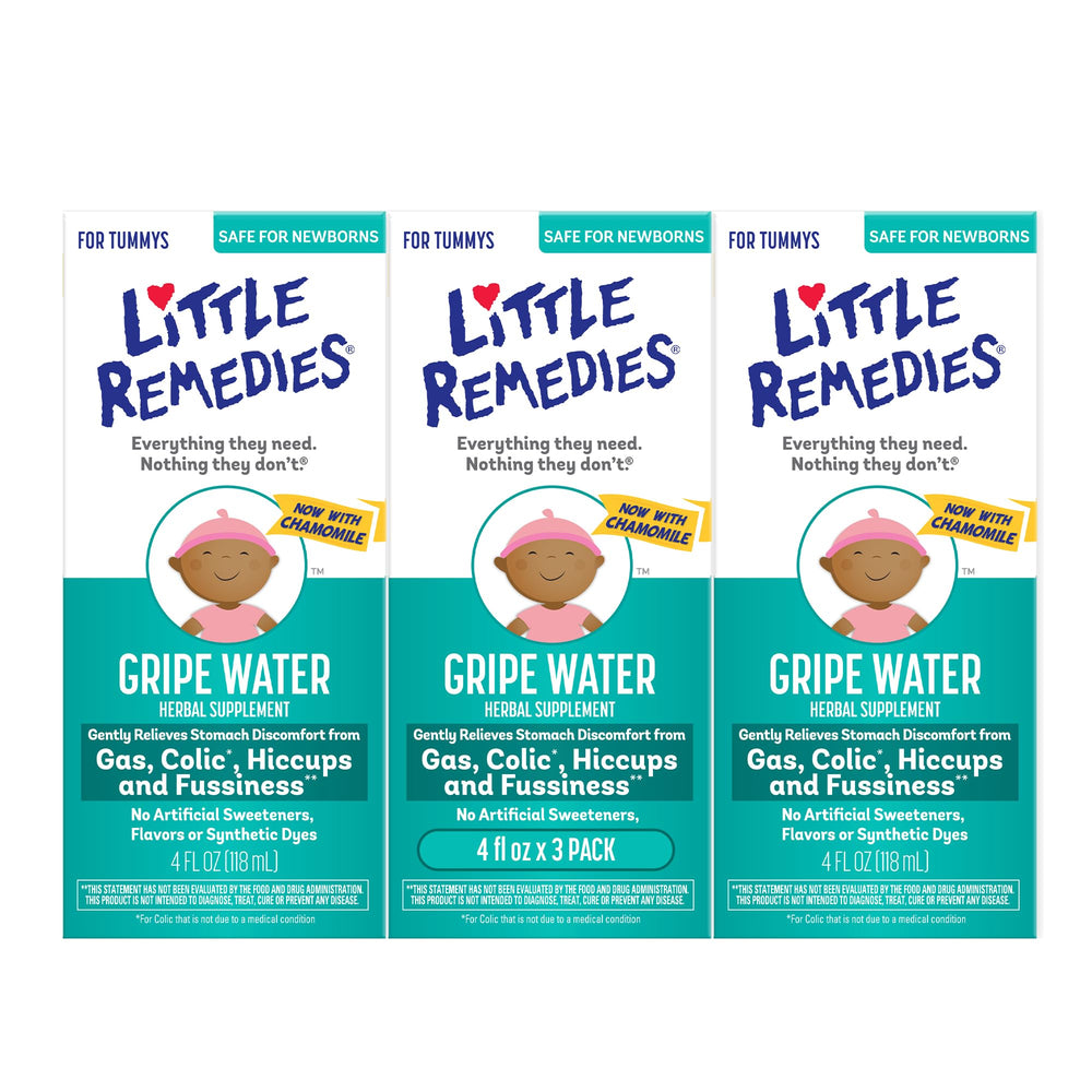 Little Remedies Gripe Water bottle with chamomile for infant gas relief.
