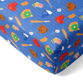 Little Sleepies blue all stars crib sheet, breathable viscose from bamboo for a cozy nursery.