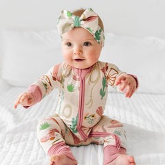 Little Sleepies Luxe Bow Headband Newborn to Toddler size, soft, breathable, and tagless.
