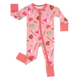 Little Sleepies bamboo pajamas pink all stars soft fabric for delicate skin