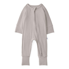 Little Sleepies ribbed zippy newborn pajamas in dove gray for cozy nights