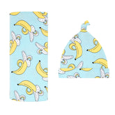 Little Sleepies banana-print swaddle blanket offers cozy comfort for newborns