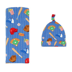 Little Sleepies swaddle blanket in Blue All Stars offers soft, breathable comfort for newborn snuggles.
