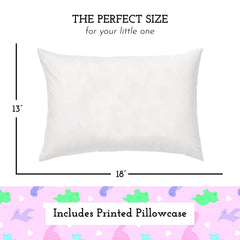 Little Sleepy Head dinosaur pink pillowcase fits snugly for easy washing.