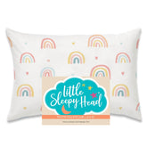 Little Sleepy Head rainbows youth pillowcase 16x22 close-up showcases premium cotton and snug fit.