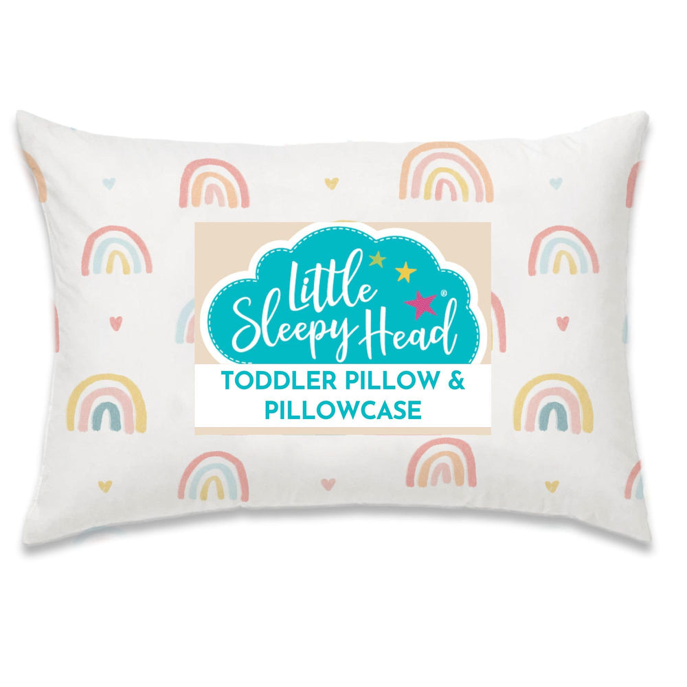 Little Sleepy Head toddler pillow closeup shows soft shell and neck-support for growing kids.