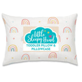 Little Sleepy Head toddler pillow closeup shows soft shell and neck-support for growing kids.