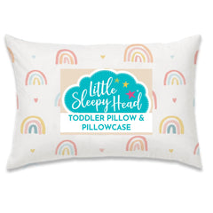Little Sleepy Head toddler pillow closeup shows soft shell and neck-support for growing kids.