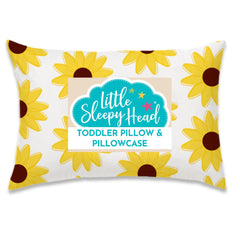 Little Sleepy Head toddler pillow sunflowers design for cozy naps