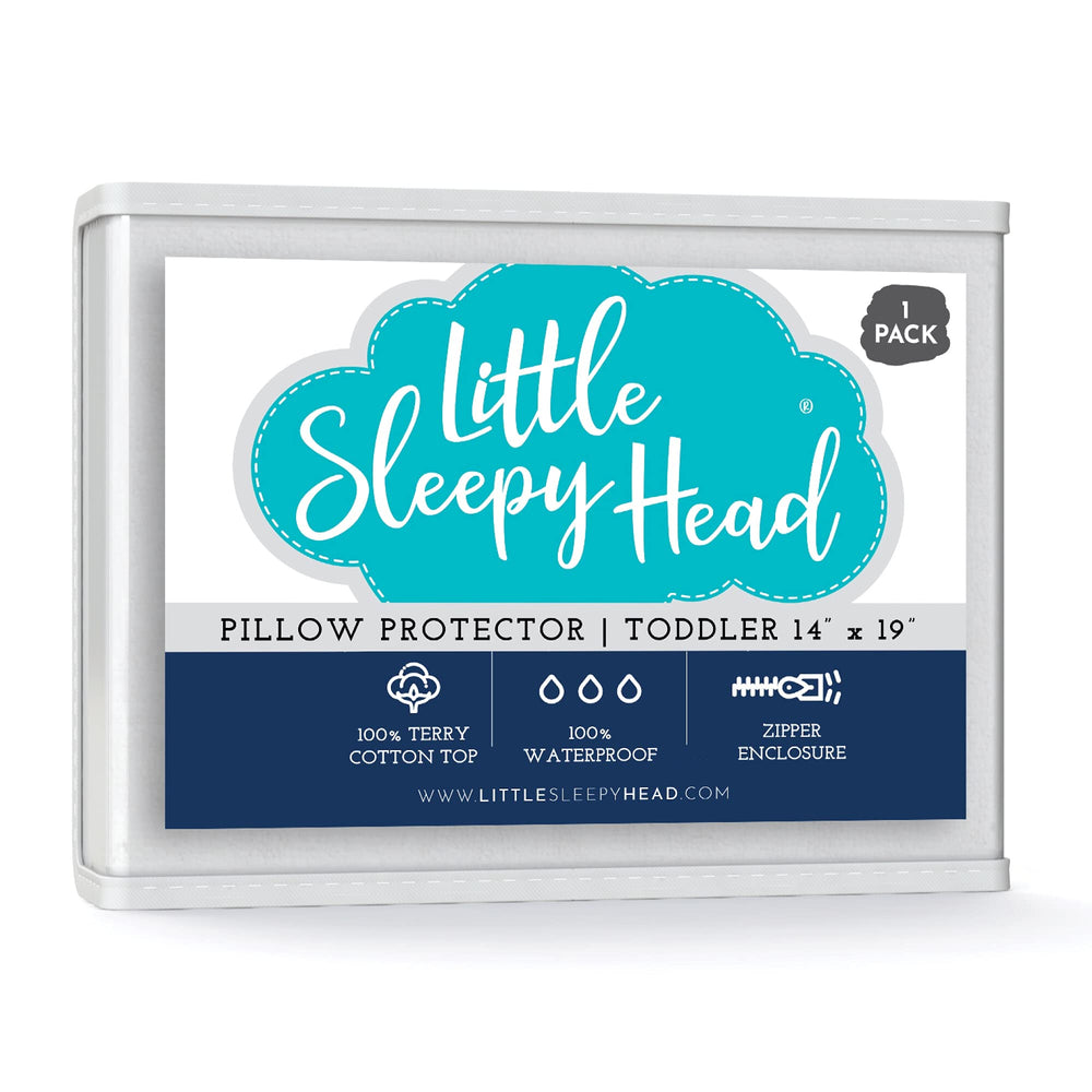 Little Sleepy Head toddler pillow protector for 13x18 with clean nap-time protection