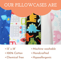 Little Sleepy Head envelope-closure pillowcase showing snug fit for toddler pillows