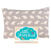 Little Sleepy Head toddler pillowcase Happy Elephants Gray with soft cotton for gentle nights