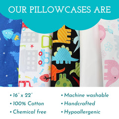 Little Sleepy Head travel pillow cover with dinosaurs white design for on-the-go use