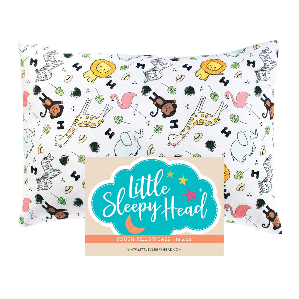 Little Sleepy Head youth pillow case safari design offers year-round comfort with premium cotton.