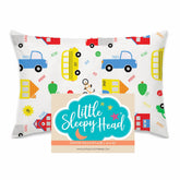 Little Sleepy Head youth pillow case with Trucks and Cars design for cozy sleepovers