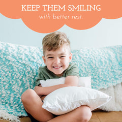 Close-up of ergonomic design on Little Sleepy Head youth pillow for growing spines.