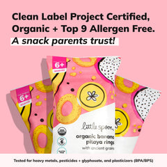 Organic ingredients like quinoa and sorghum featured in Little Spoon puffs.