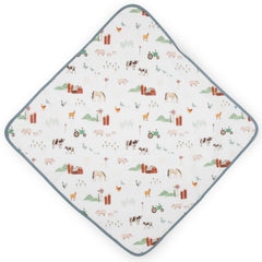 Little Unicorn baby-wrapping hooded towel provides secure wrapping after bath