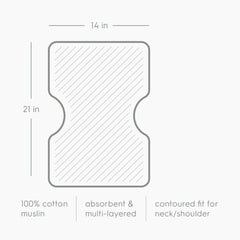 Ergonomic stitching detail highlights durable seams for everyday burp cloth use