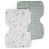 Little Unicorn pencil floral burp cloth front view shows soft, absorbent fabric for feeds.
