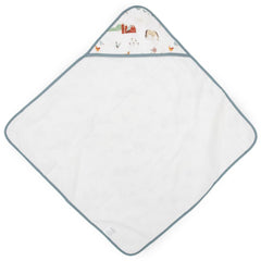 Little Unicorn hooded towel shows soft terry fabric for cozy post-bath comfort