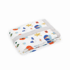 Little Unicorn four-layer muslin quilt showcasing breathable warmth for everyday baby moments