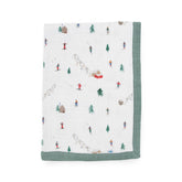 Little Unicorn newborn receiving quilt four-layer muslin in Powder Party for cozy cuddles