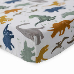 Close-up of soft muslin fabric on the Little Unicorn crib sheet for gentle baby comfort.