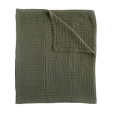 Little Unicorn Premium Quilted Throw Fern front view for cozy cuddles